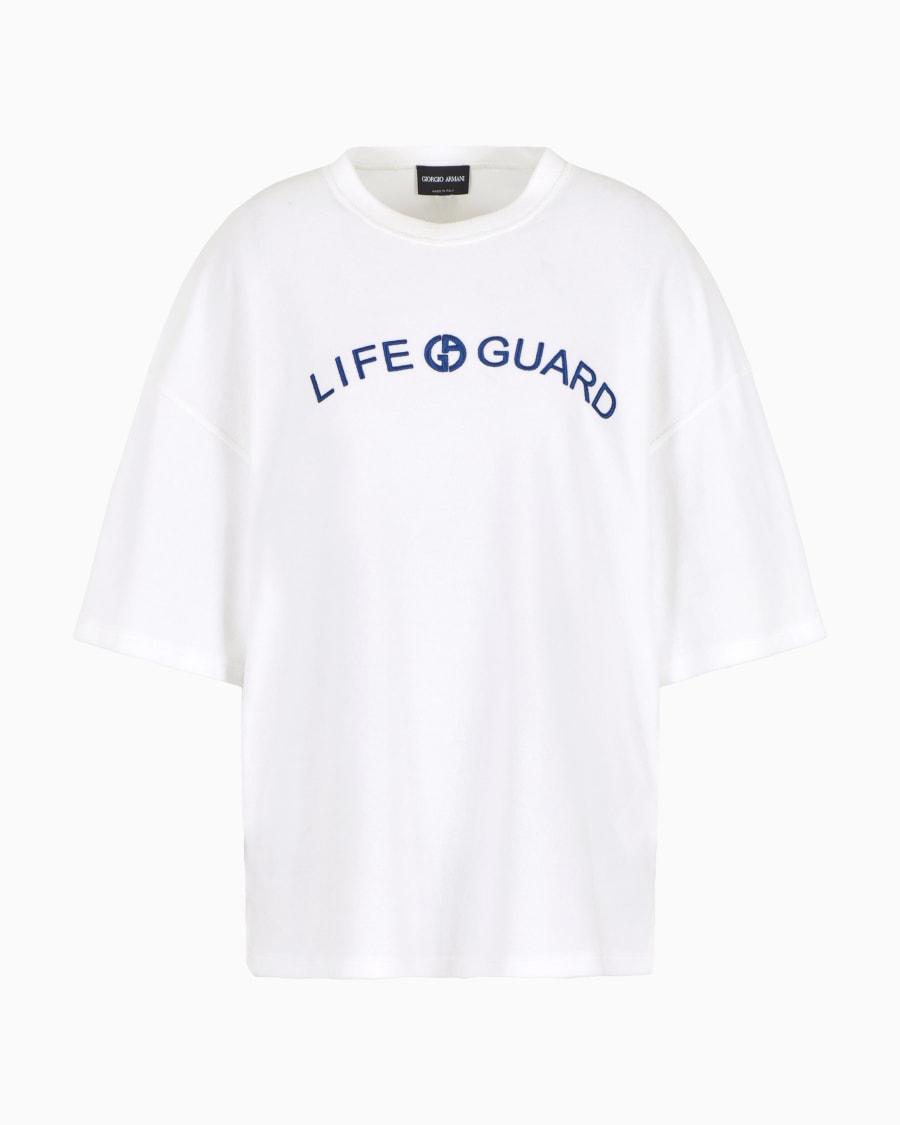 The world of armani T-SHIRT GIROCOLLO IN JERSEY DI COTONE E SETA Sconto