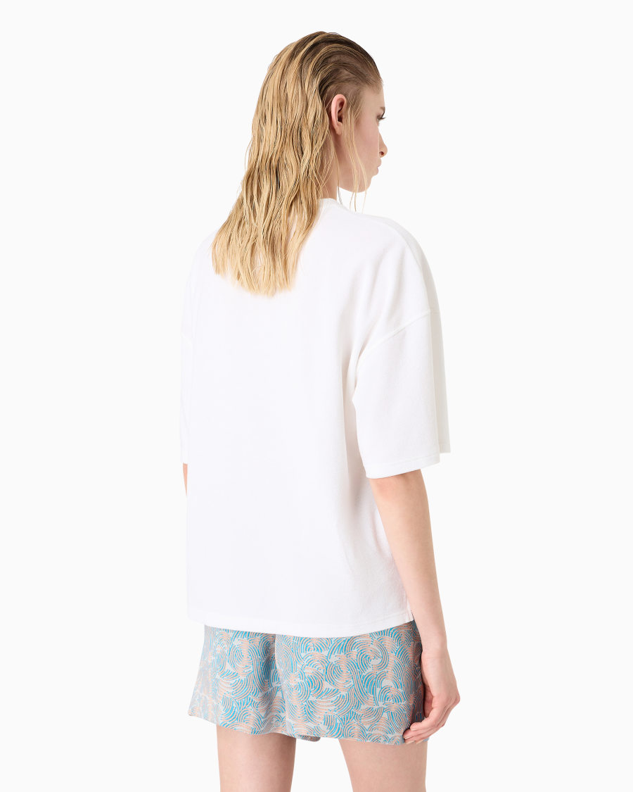 The world of armani T-SHIRT GIROCOLLO IN JERSEY DI COTONE E SETA Sconto