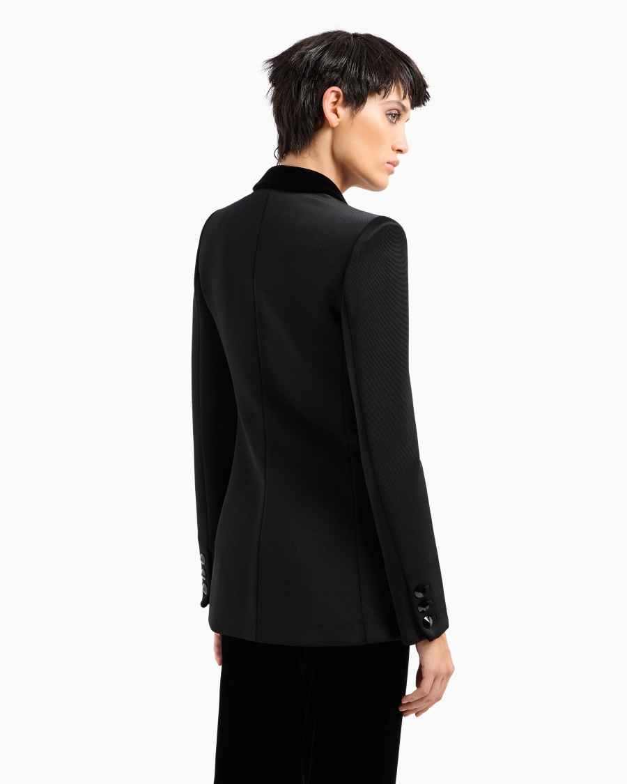 The world of armani GIACCA MONOPETTO IN JERSEY DOUBLE E VELLUTO CON RICAMI Offerta