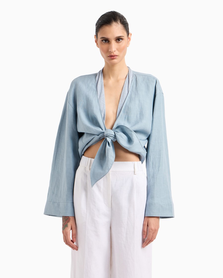 The world of armani CAMICIA DA ANNODARE IN CANAPA ASV Online