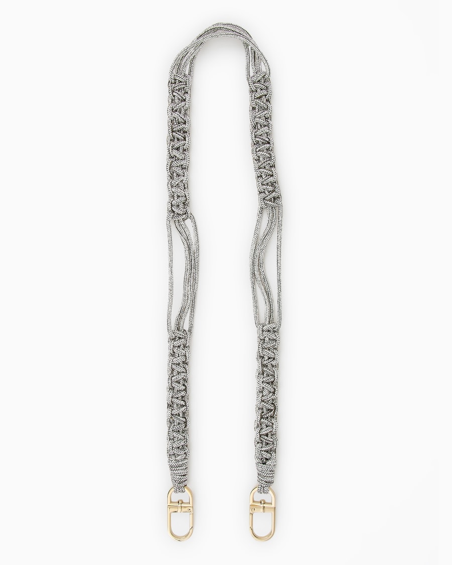 The world of armani TRACOLLA LUNGA IN STRASS CON MOTIVO INTRECCIO In Vendita