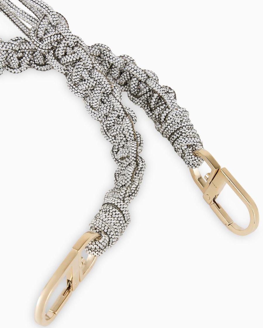 The world of armani TRACOLLA LUNGA IN STRASS CON MOTIVO INTRECCIO In Vendita