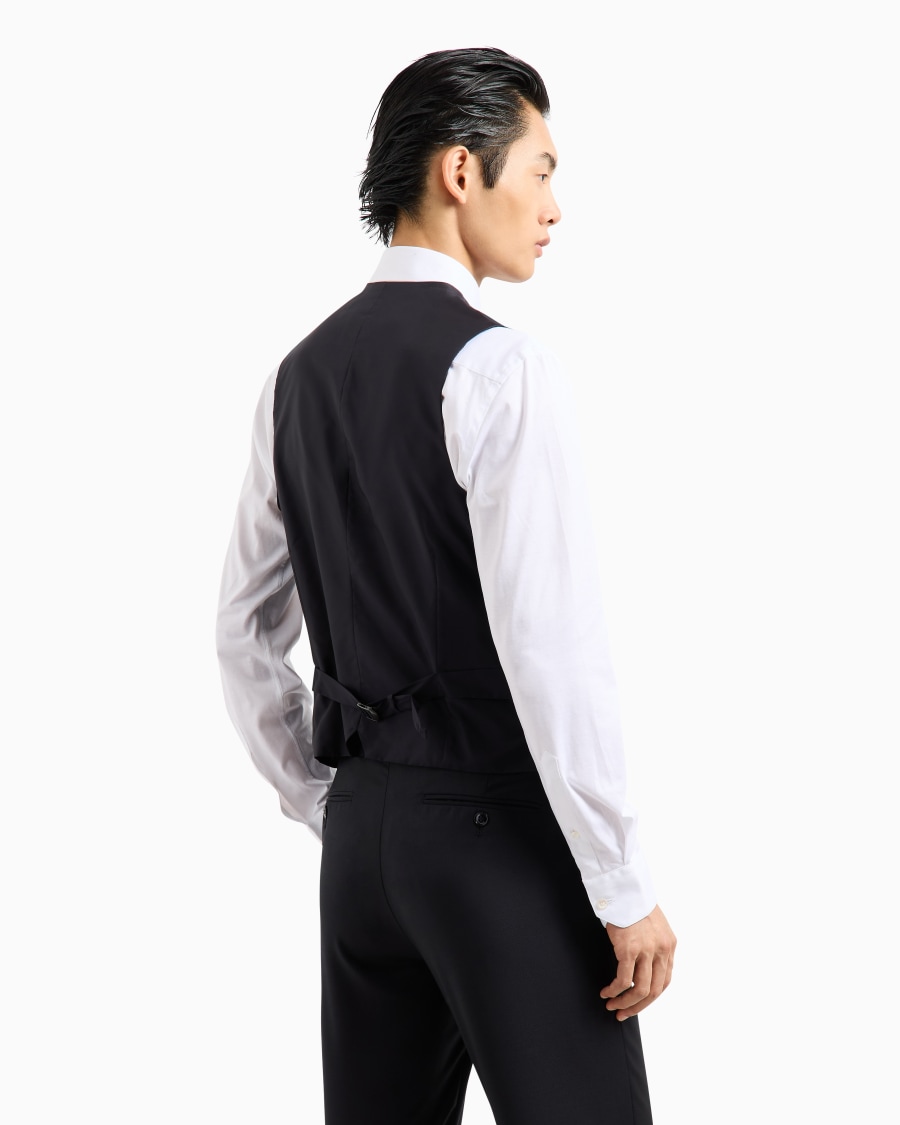 The world of armani GILET MONOPETTO IN LANA VERGINE Acquista Ora