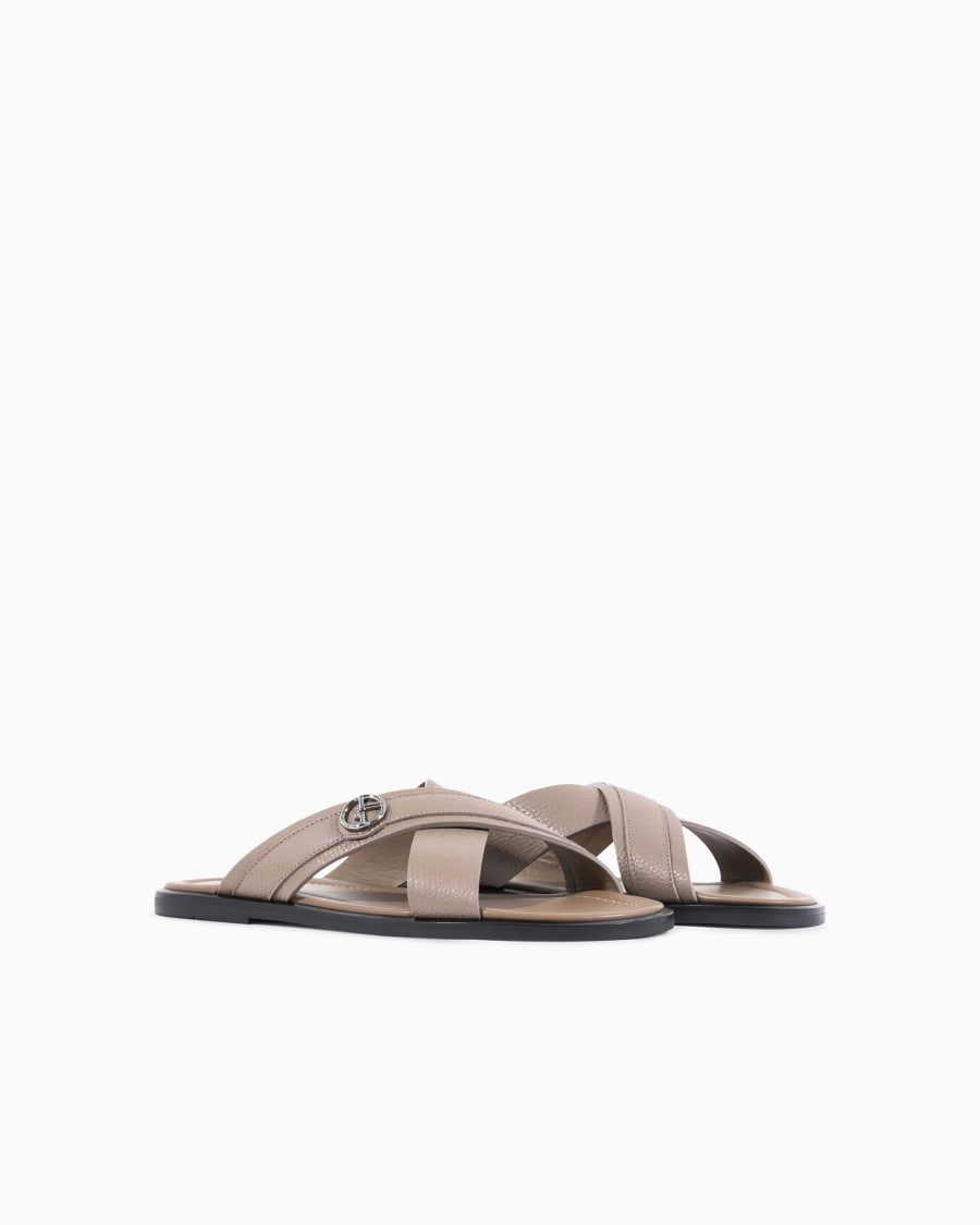 The world of armani SANDALI CROSS IN PELLE GRANATA Affare Del Giorno