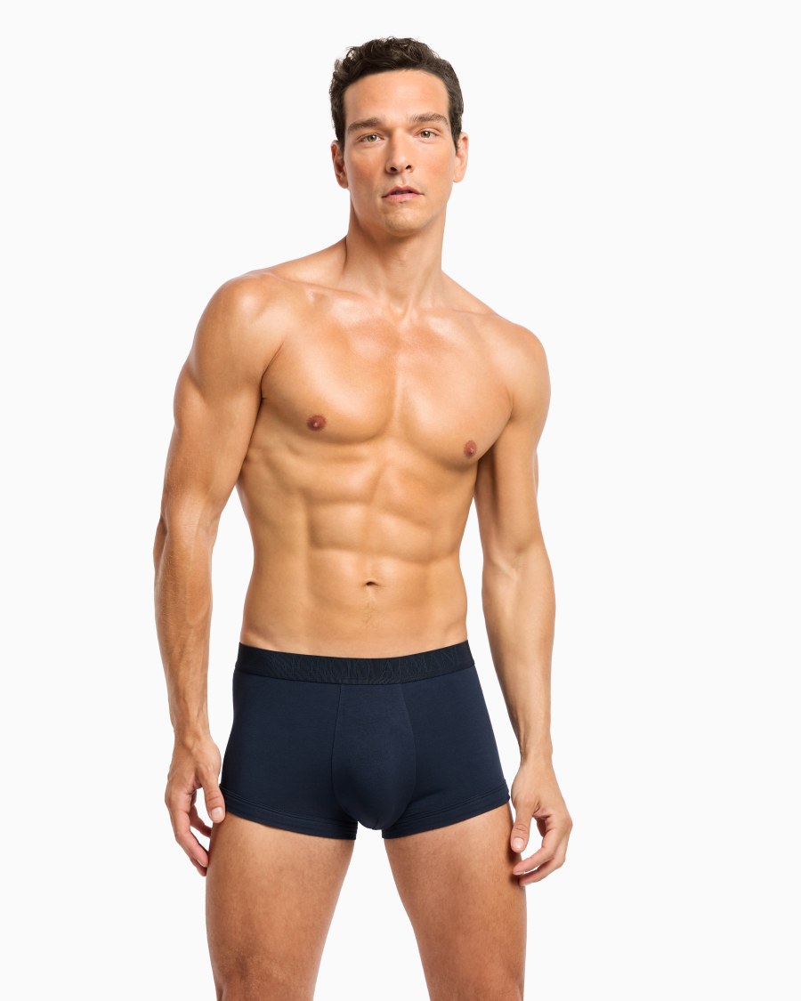 The world of armani BOXER IN JERSEY STRETCH CON BANDA LOGATA Prezzo Ridotto