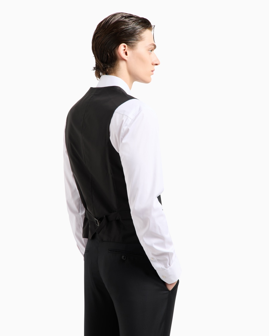 The world of armani GILET MONOPETTO IN LANA VERGINE Convenienza