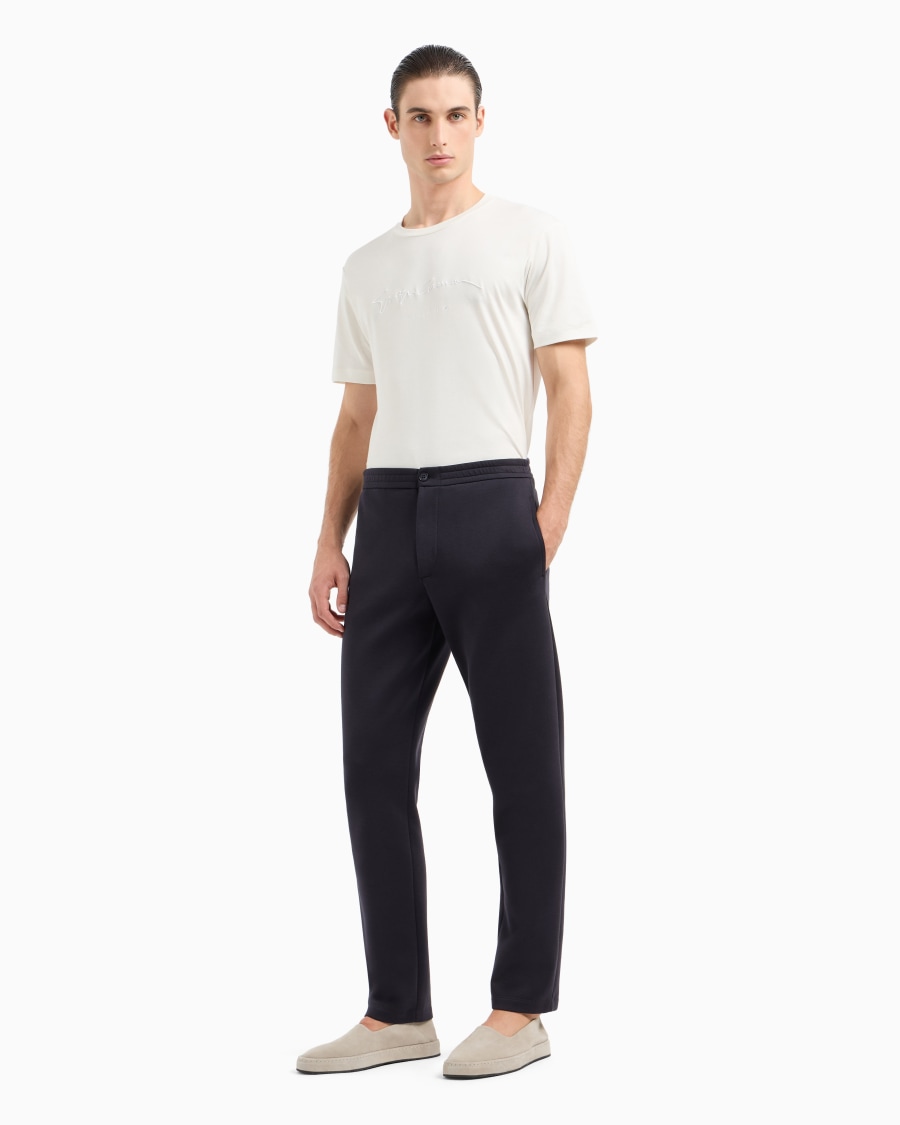 The world of armani PANTALONI IN DOPPIO JERSEY DI COTONE Sconto