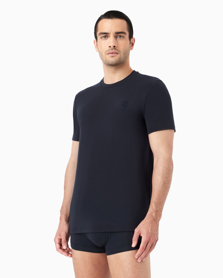 The world of armani T-SHIRT LOUNGEWEAR A MANICA CORTA IN JERSEY STRETCH Online