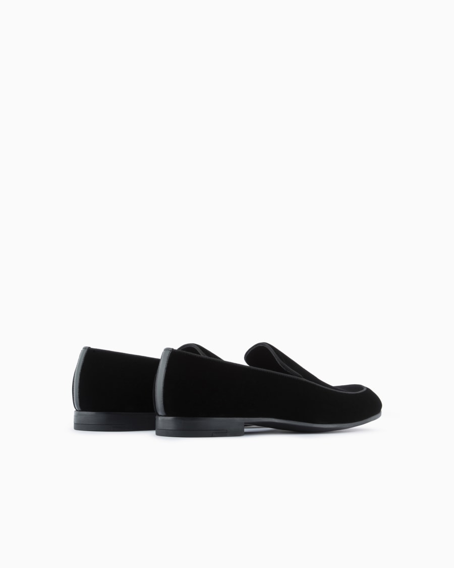 The world of armani MOCASSINI IN VELLUTO CON LOGO RICAMATO Offerte