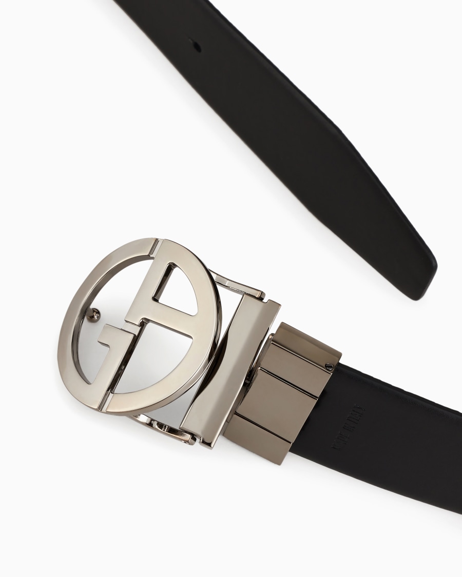The world of armani CINTURA REVERSIBILE IN PELLE LISCIA E GRANATA Vendite Flash