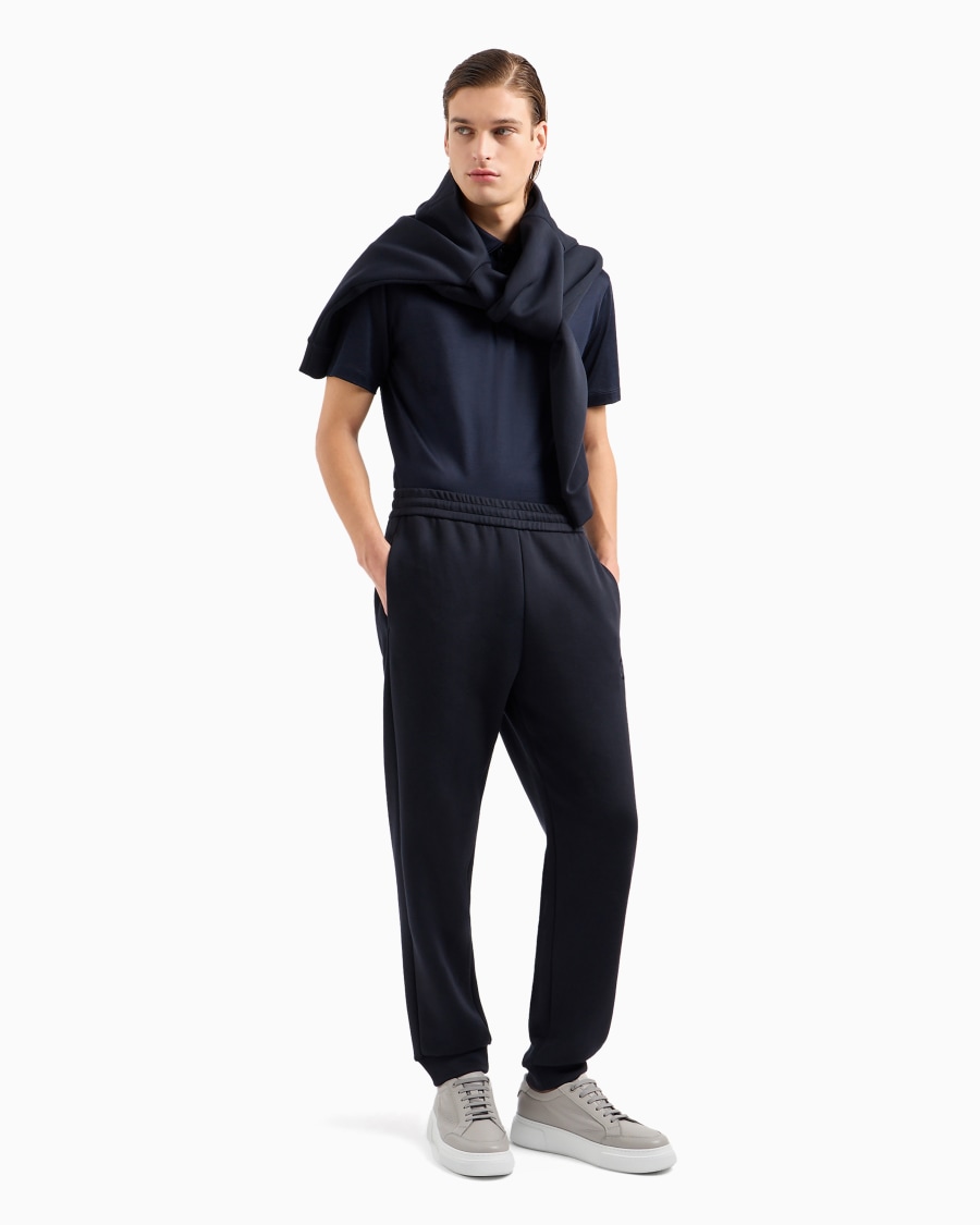 The world of armani POLO IN JERSEY DI SETA E COTONE MELANGE Negozio