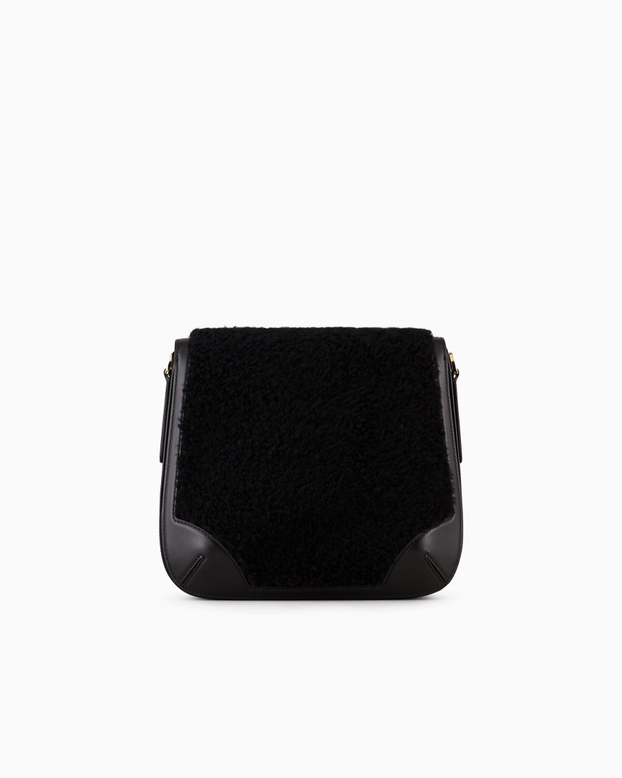 The world of armani GIORGIO ARMANI NEVE BORSA A SPALLA GRANDE IN SHERLING E E PELLE In Linea