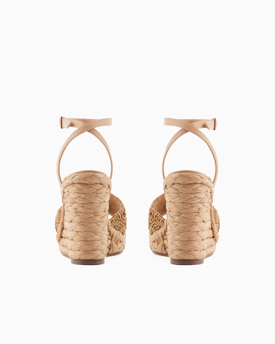 The world of armani SANDALI CON ZEPPA IN CORDA CON MOTIVO INTRECCIO Nuovo