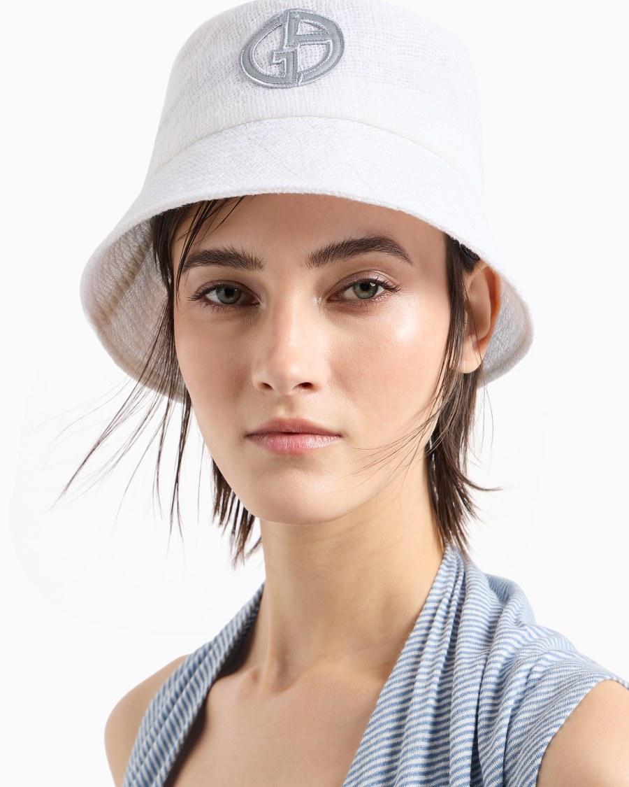 The world of armani CAPPELLO CLOCHE IN MISTO LINO Spedizione Gratuita