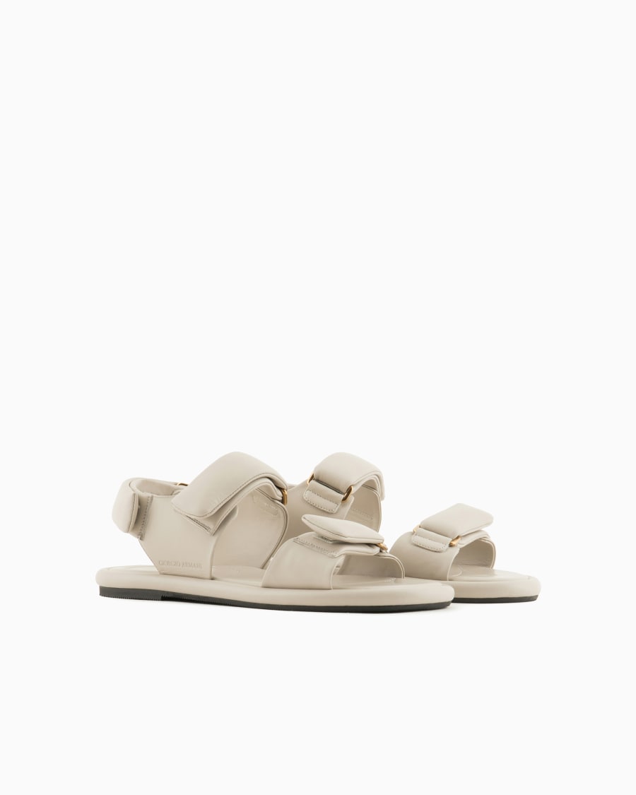 The world of armani SANDALI FLAT IN NAPPA IMBOTTITA Negozi Online