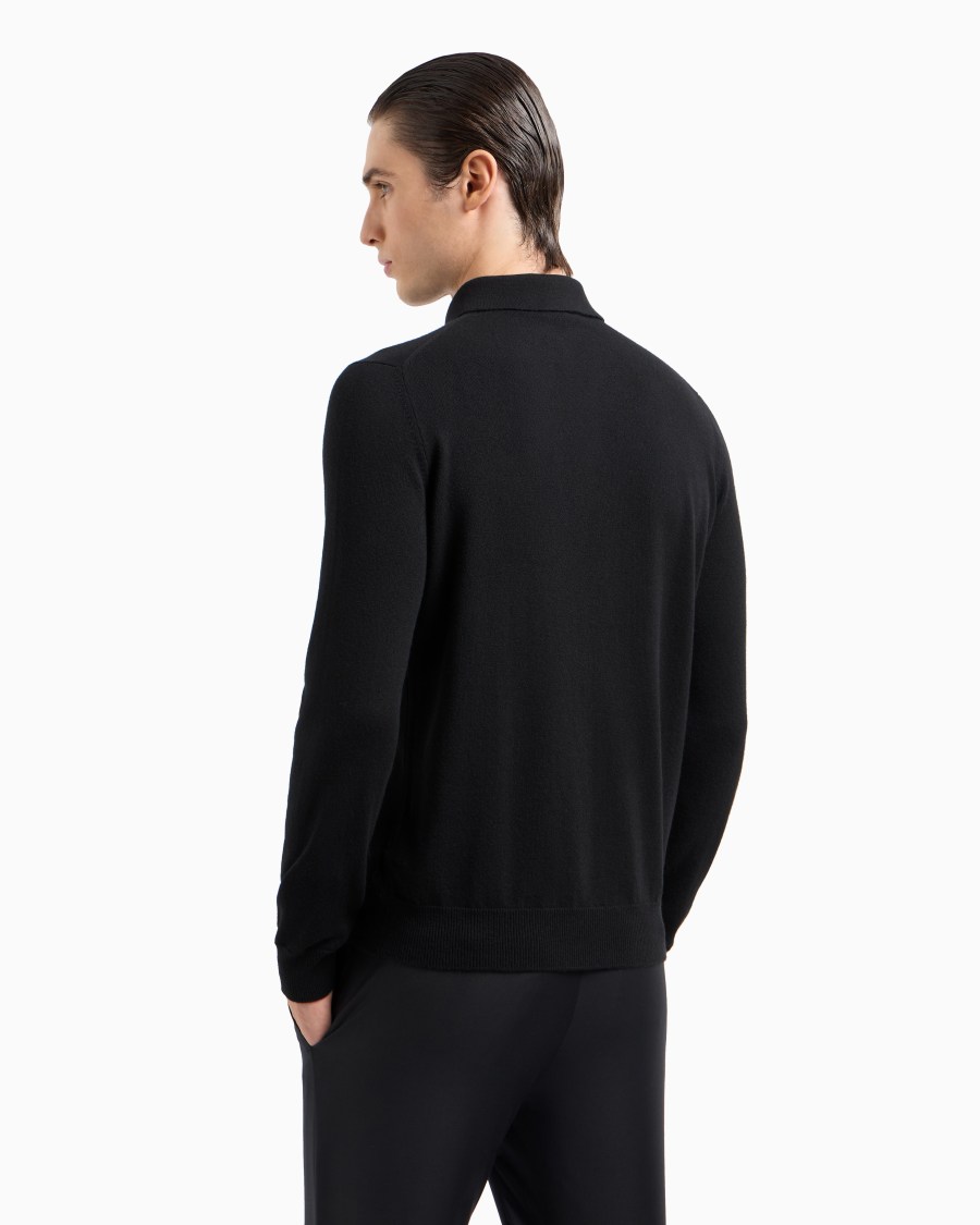The world of armani POLO A MANICHE LUNGHE IN CASHMERE Saldi Di Fabbrica
