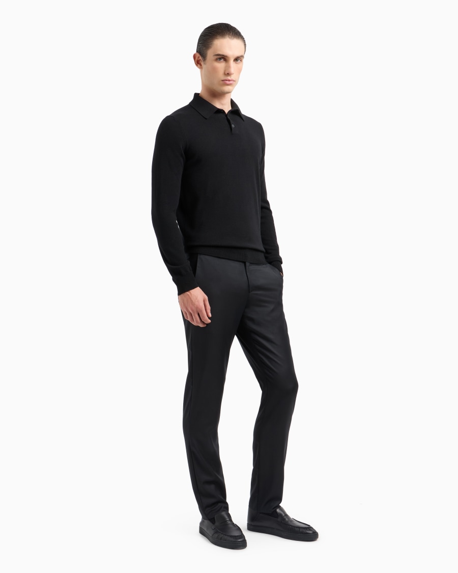 The world of armani POLO A MANICHE LUNGHE IN CASHMERE Saldi Di Fabbrica