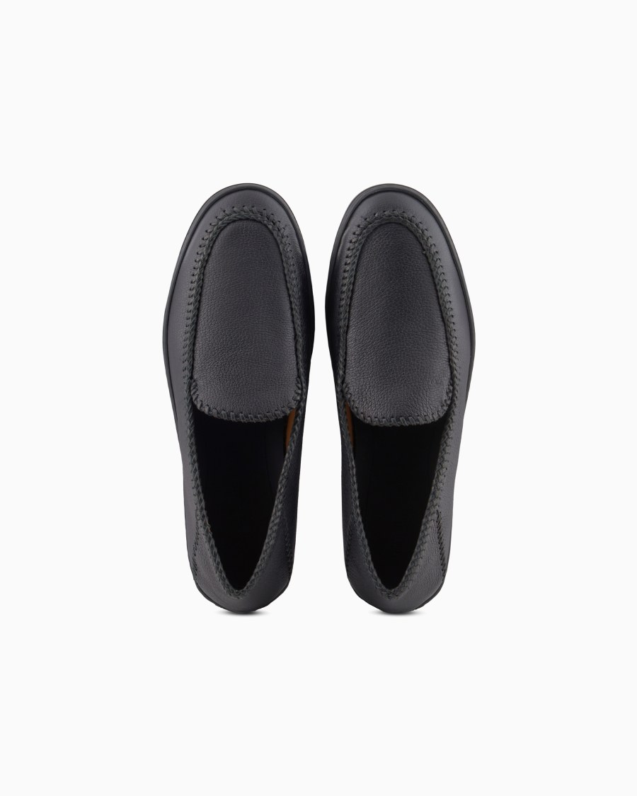 The world of armani GALLERIA 3 SLIP-ON IN CERVO CON INFILATURE Negozio
