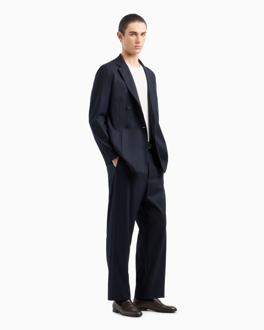The world of armani T-SHIRT IN INTERLOCK DI PURO COTONE CON LOGO RICAMATO 2025