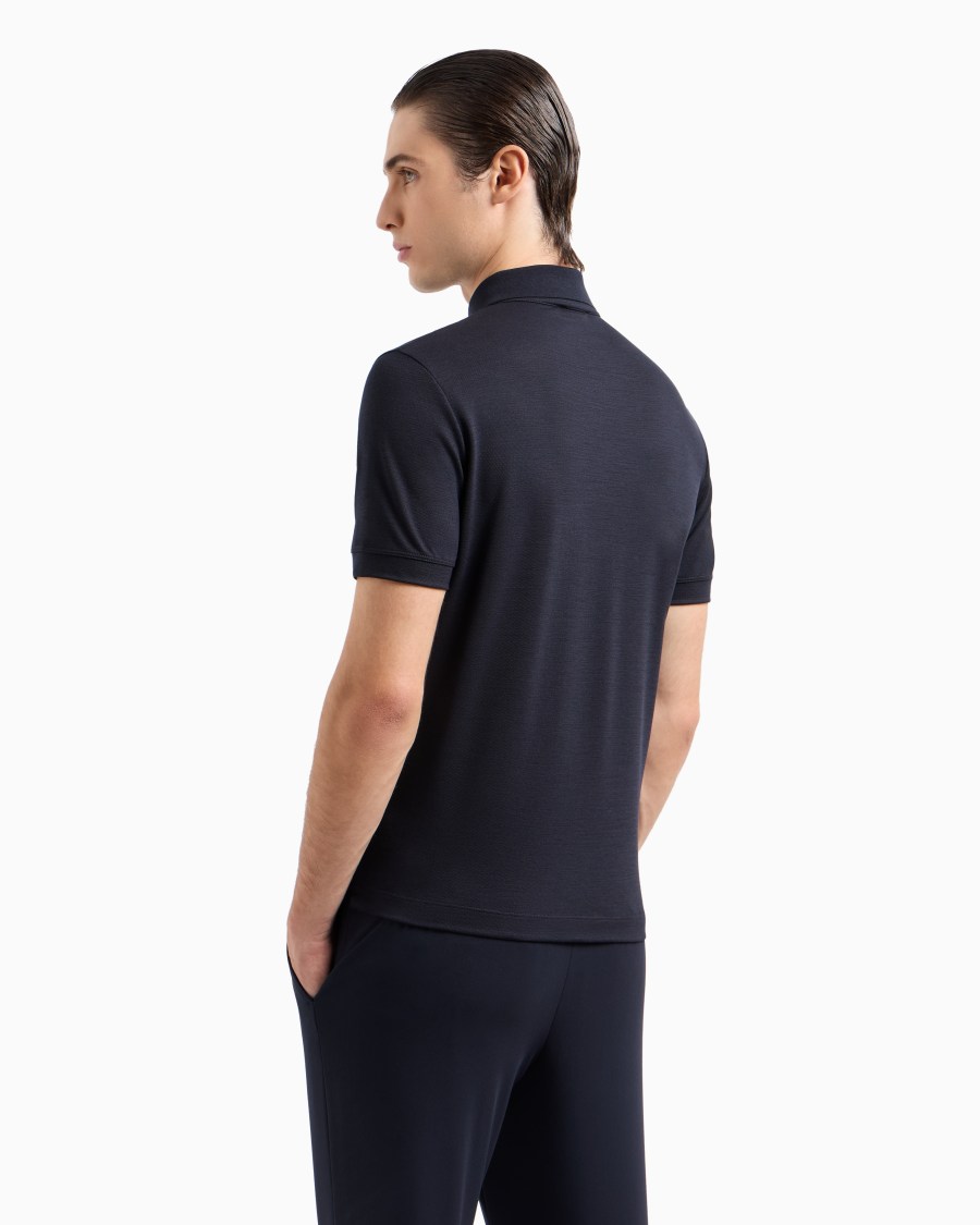 The world of armani POLO IN PIQUET DI PURA LANA VERGINE In Linea