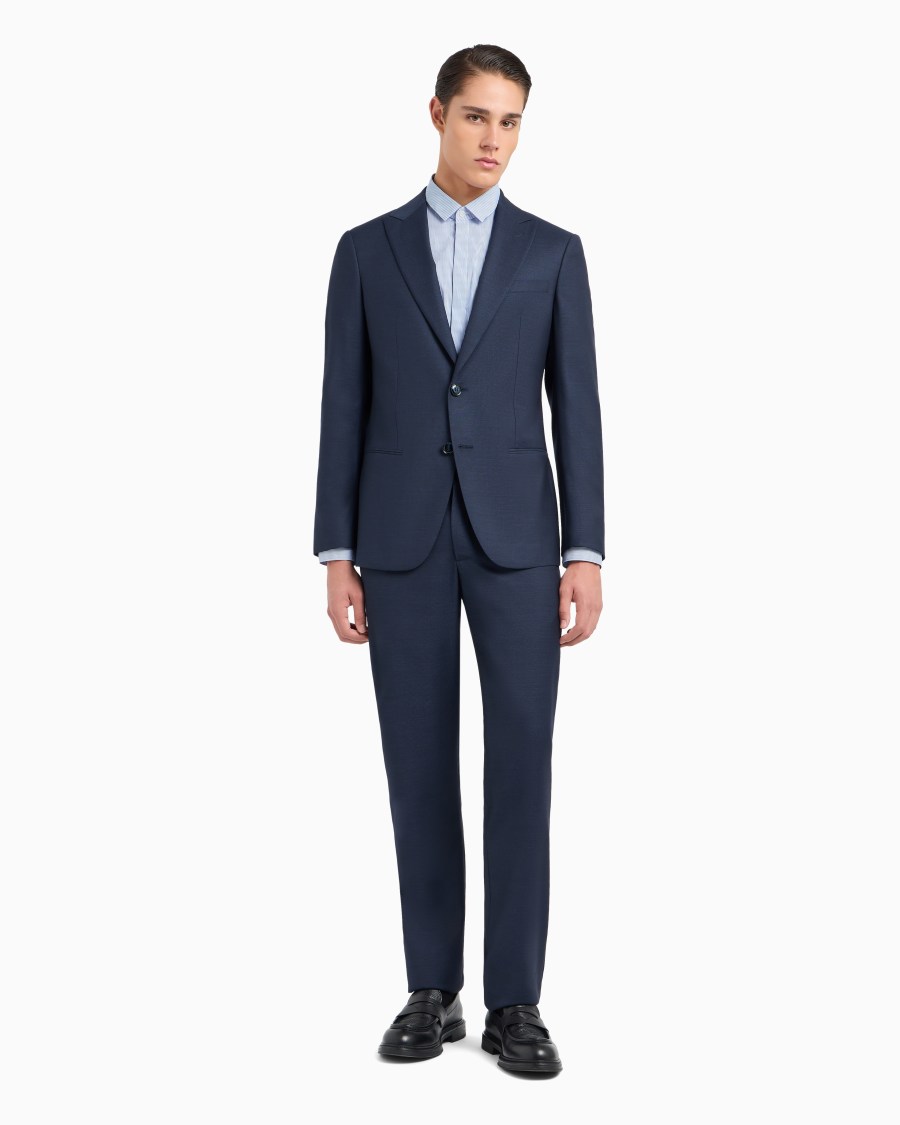 The world of armani ABITO LINEA SOHO MONOPETTO IN LANA VERGINE PUNTO SPILLO Nuovo