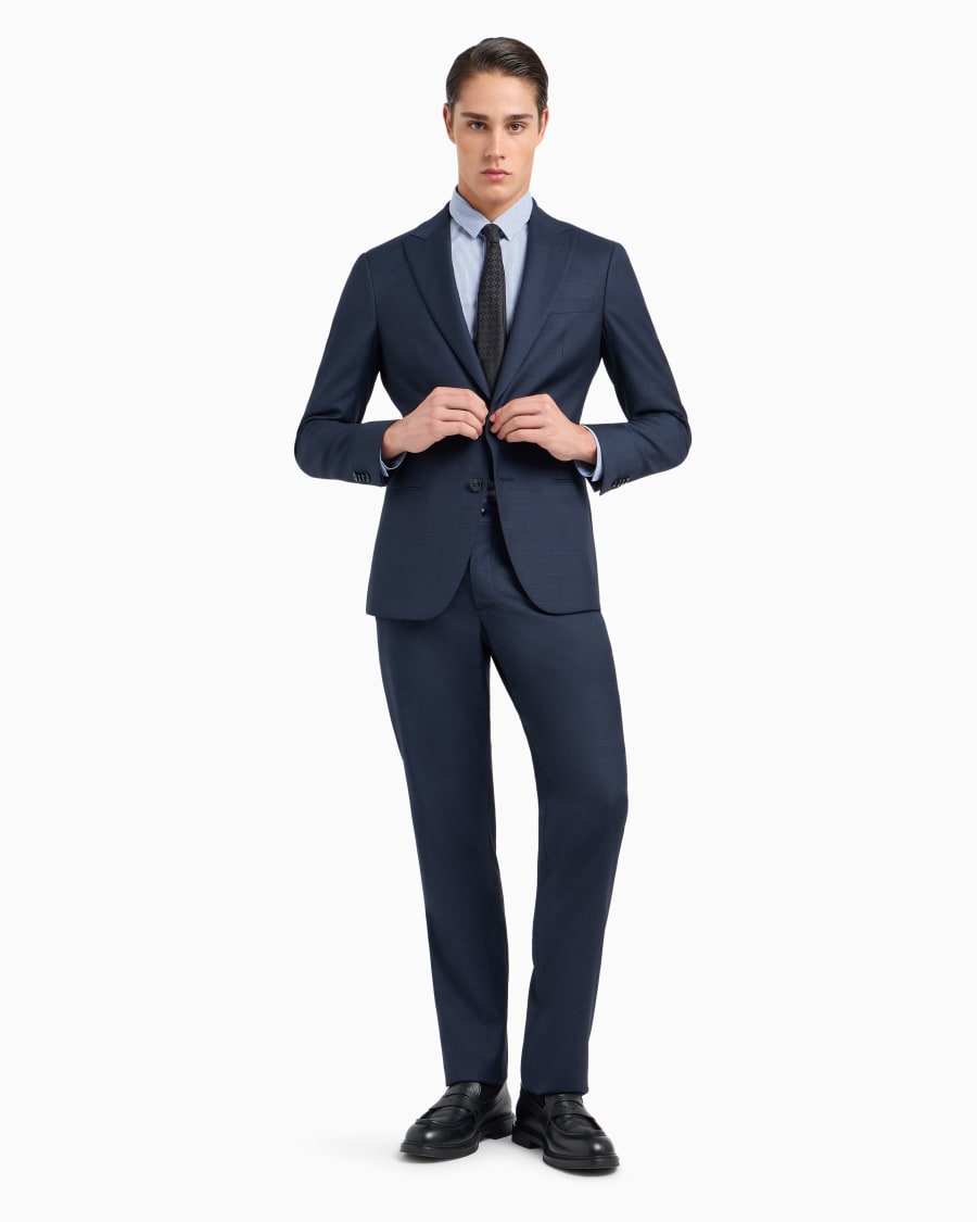 The world of armani ABITO LINEA SOHO MONOPETTO IN LANA VERGINE PUNTO SPILLO Nuovo