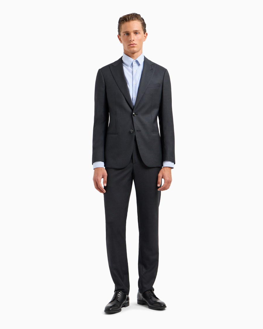 The world of armani ABITO LINEA SOHO MONOPETTO IN LANA VERGINE PUNTO SPILLO Ultimo giorno