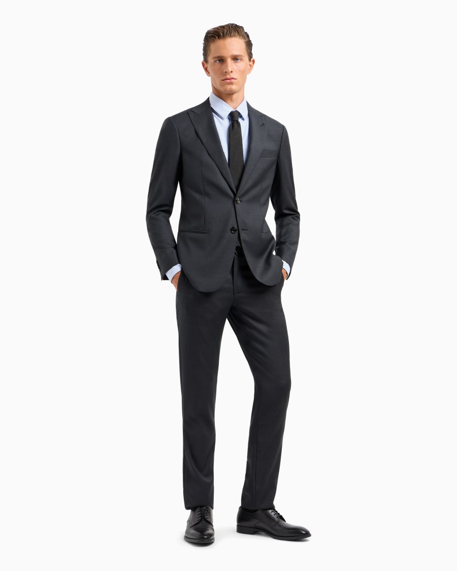 The world of armani ABITO LINEA SOHO MONOPETTO IN LANA VERGINE PUNTO SPILLO Ultimo giorno