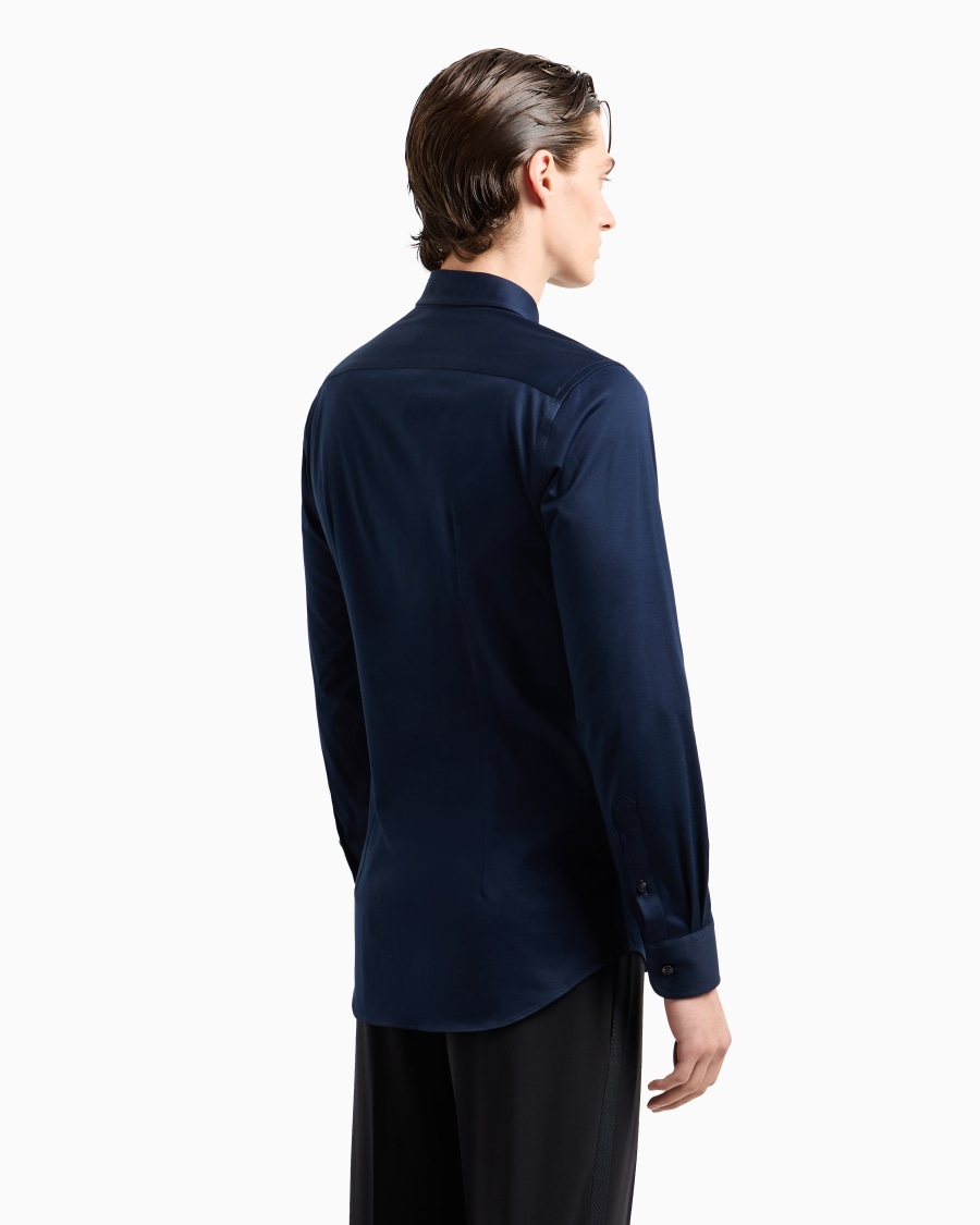 The world of armani CAMICIA SLIM FIT ICON IN JERSEY DI COTONE Fino al 65% di sconto