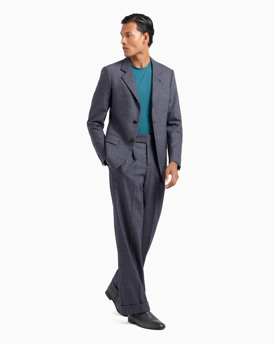 The world of armani T-SHIRT GIROCOLLO A MANICHE CORTE IN JERSEY DI VISCOSA STRETCH Shopping Online