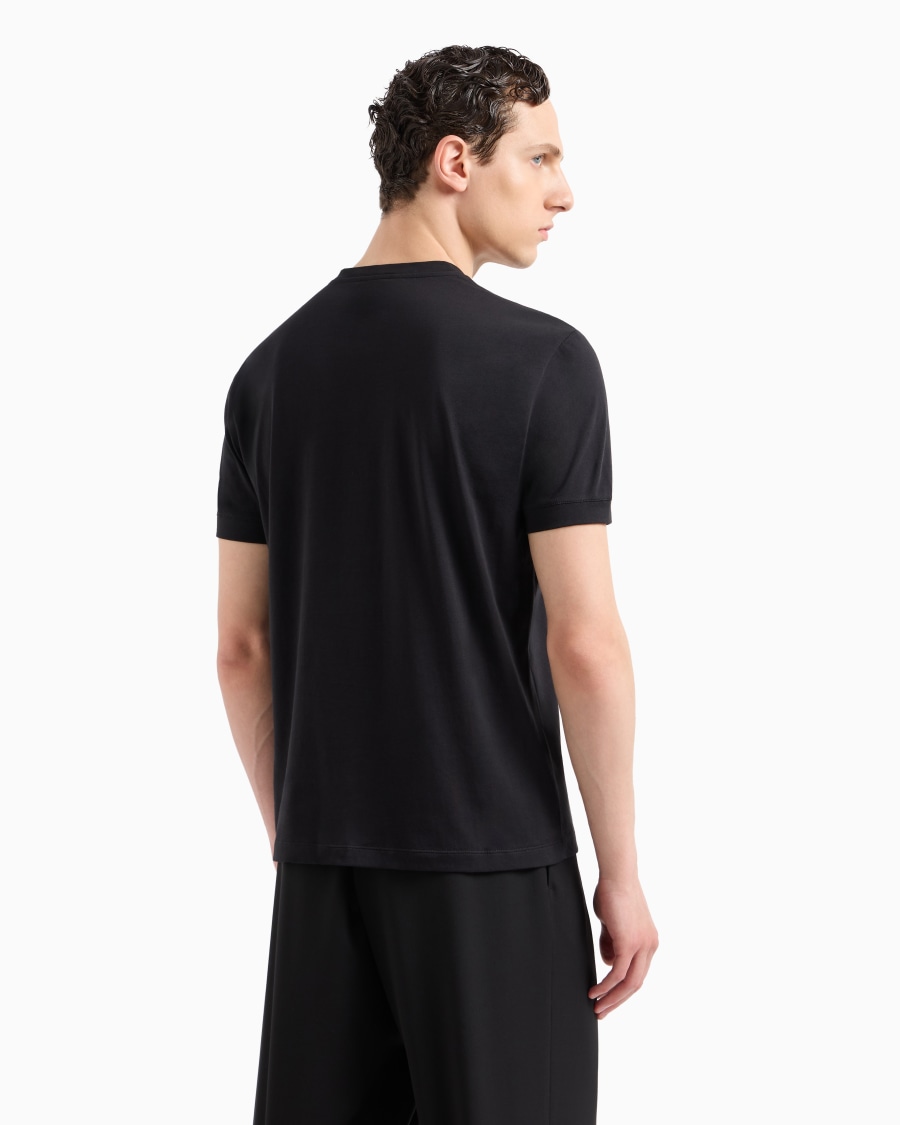 The world of armani T-SHIRT GIROCOLLO BORGONUOVO 11 IN JERSEY DI COTONE PIMA Presa