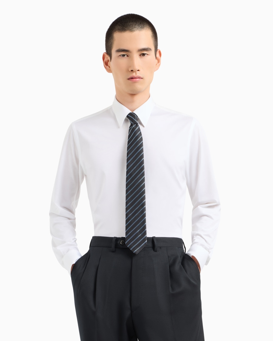 The world of armani CRAVATTA IN SETA JACQUARD REGIMENTAL Sconto