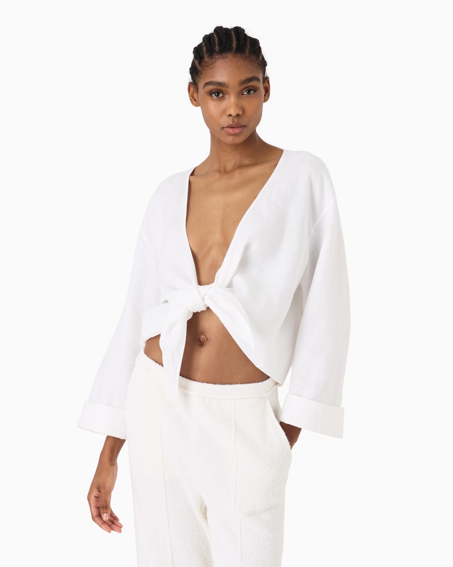 The world of armani CAMICIA DA ANNODARE IN CANAPA ASV Economico