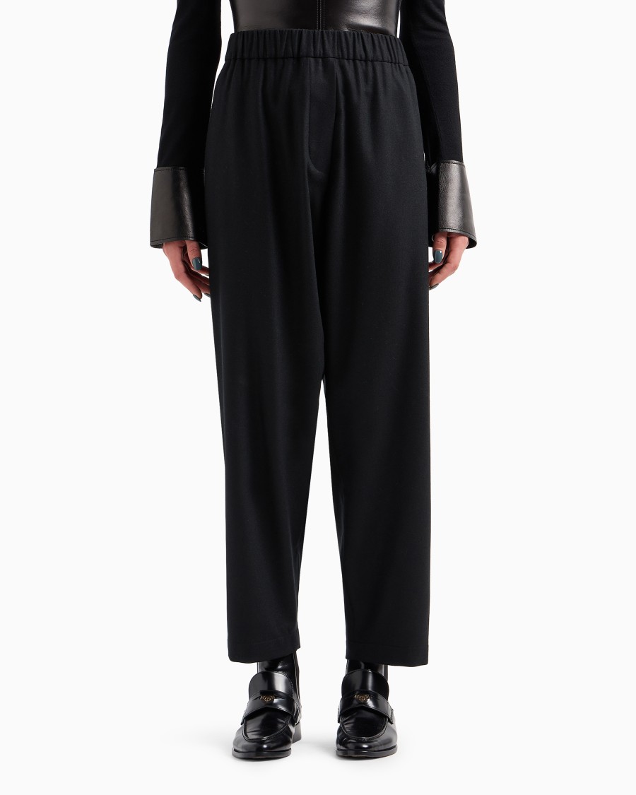The world of armani PANTALONI MORBIDI IN FLANELLA LANA E CASHMERE Offerte