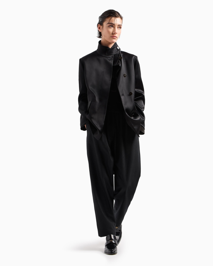 The world of armani PANTALONI MORBIDI IN FLANELLA LANA E CASHMERE Offerte