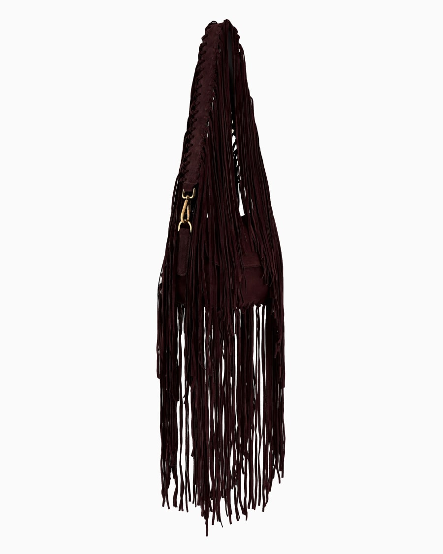 The world of armani BORSA LA PRIMA IN PELLE SCAMOSCIATA CON FRANGE Qualità