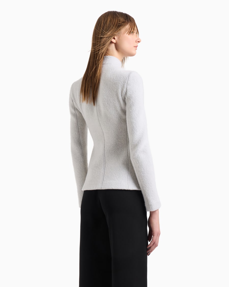 The world of armani GIACCA CON ZIP IN COTONE LANA E CASHMERE DOUBLE Negozio