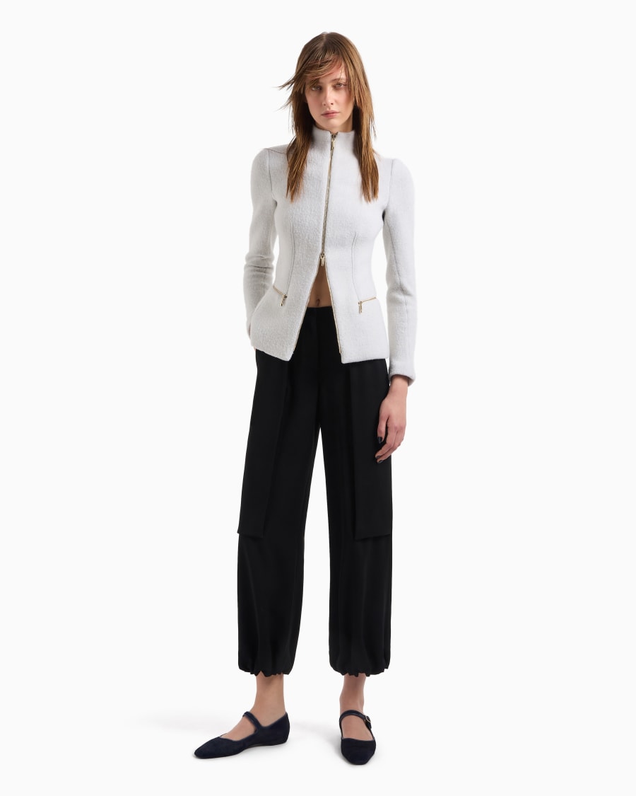 The world of armani GIACCA CON ZIP IN COTONE LANA E CASHMERE DOUBLE Negozio
