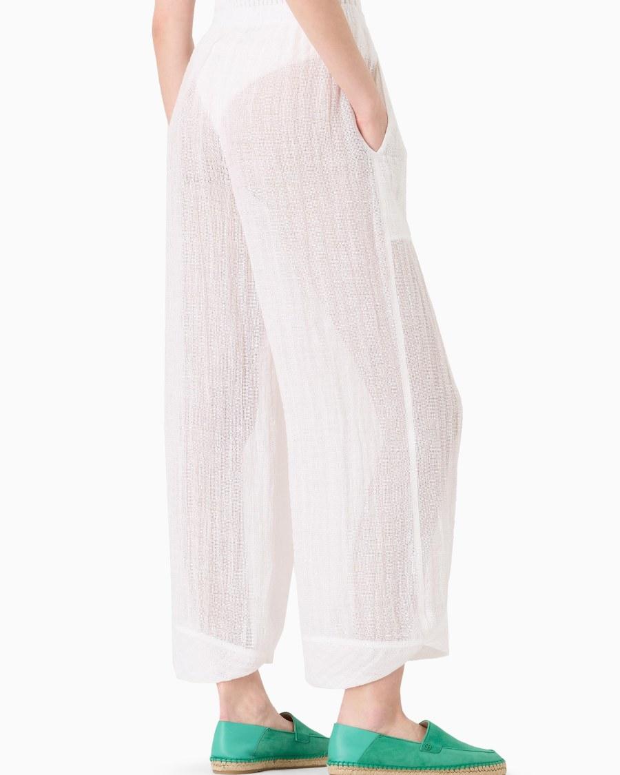 The world of armani PANTALONI AMPI IN MISTO LINO Moda