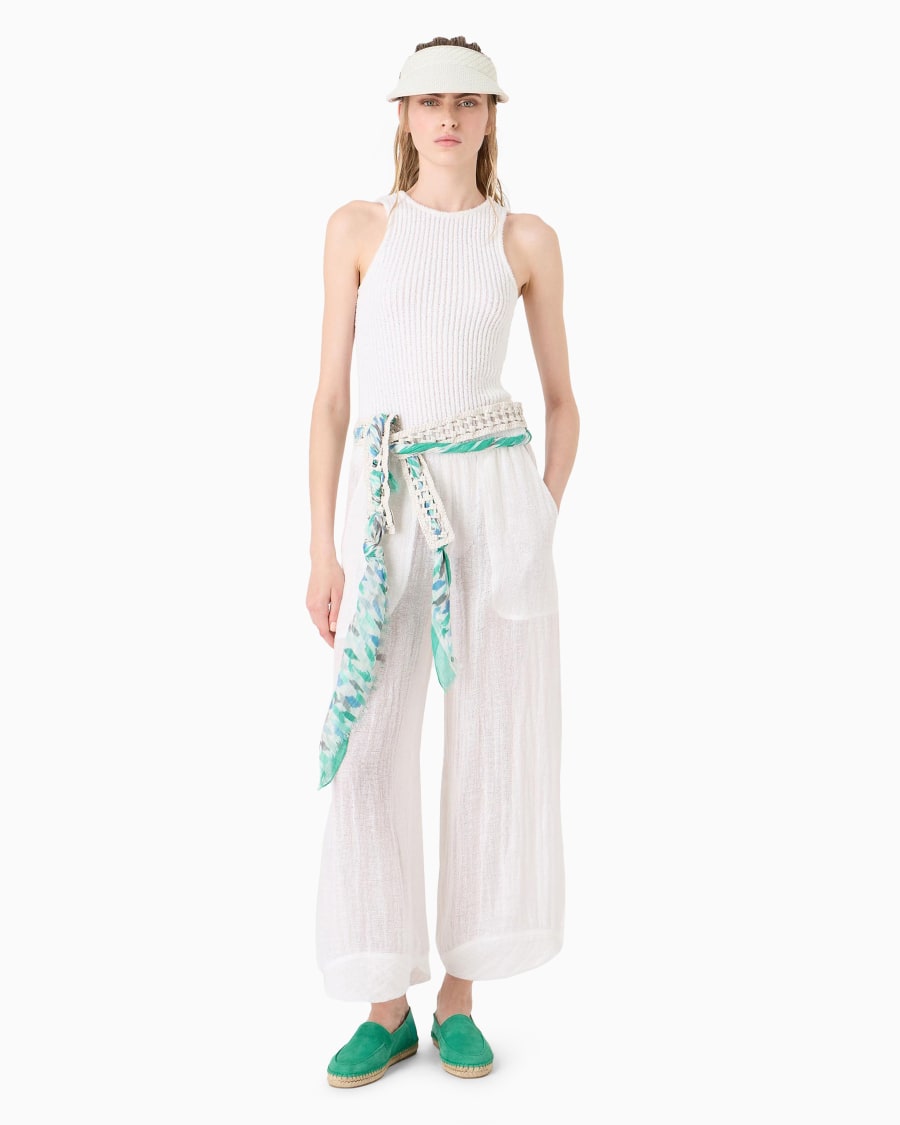The world of armani PANTALONI AMPI IN MISTO LINO Moda