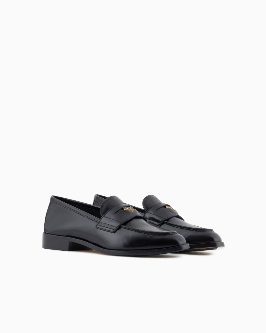 The world of armani MOCASSINI IN PELLE SPAZZOLATA Consegna Veloce
