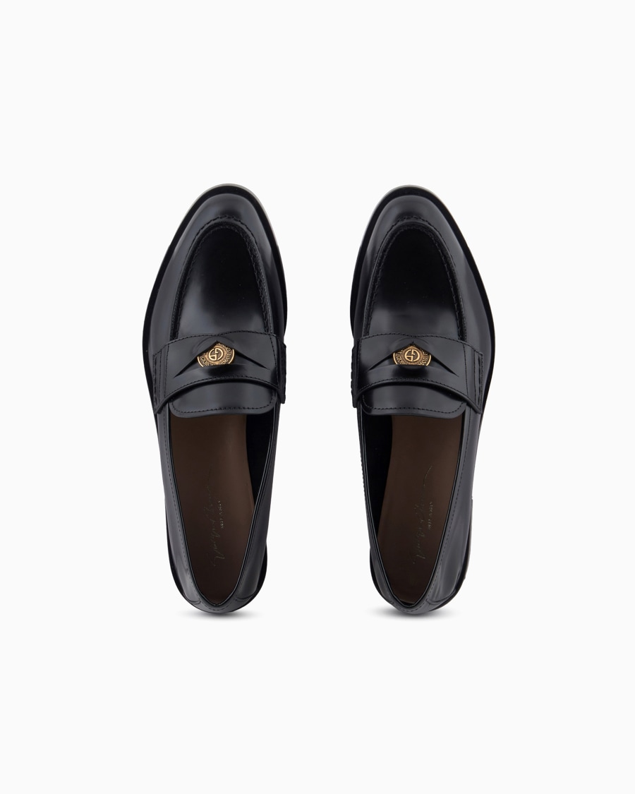 The world of armani MOCASSINI IN PELLE SPAZZOLATA Consegna Veloce