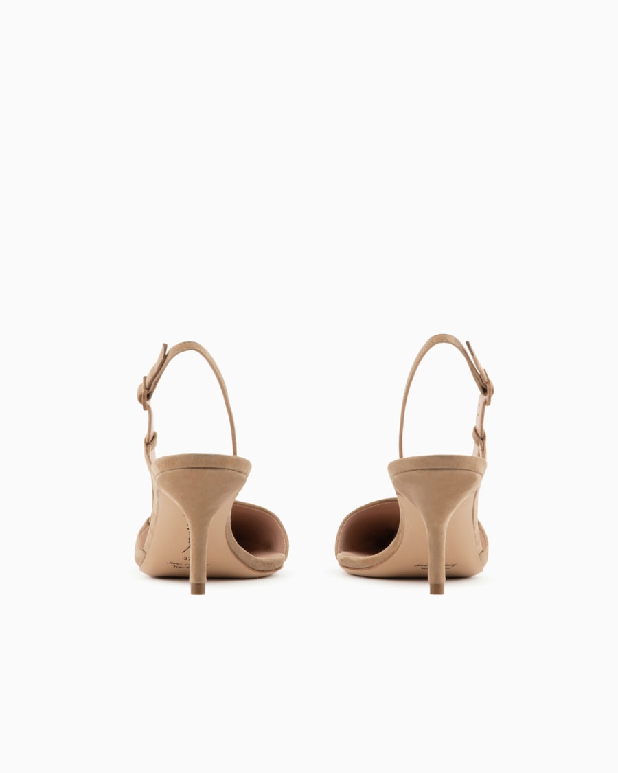 The world of armani SLINGBACK IN PELLE SCAMOSCIATA LAMINATA Fino Al -60%