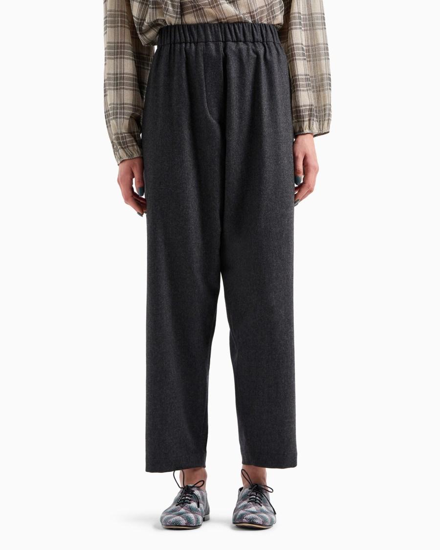 The world of armani PANTALONI MORBIDI IN FLANELLA LANA E CASHMERE Shopping Online