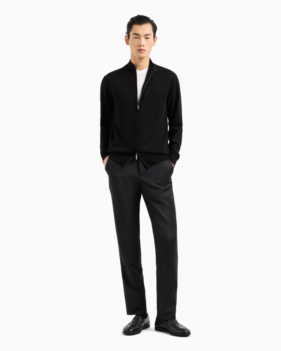 The world of armani CARDIGAN CON ZIP IN CASHMERE Prezzo Ridotto
