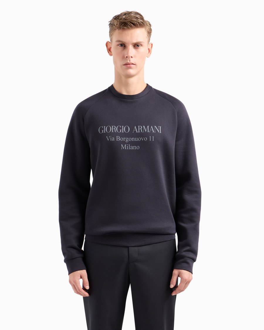 The world of armani FELPA BORGONUOVO 11 IN DOPPIO JERSEY DI COTONE Presa