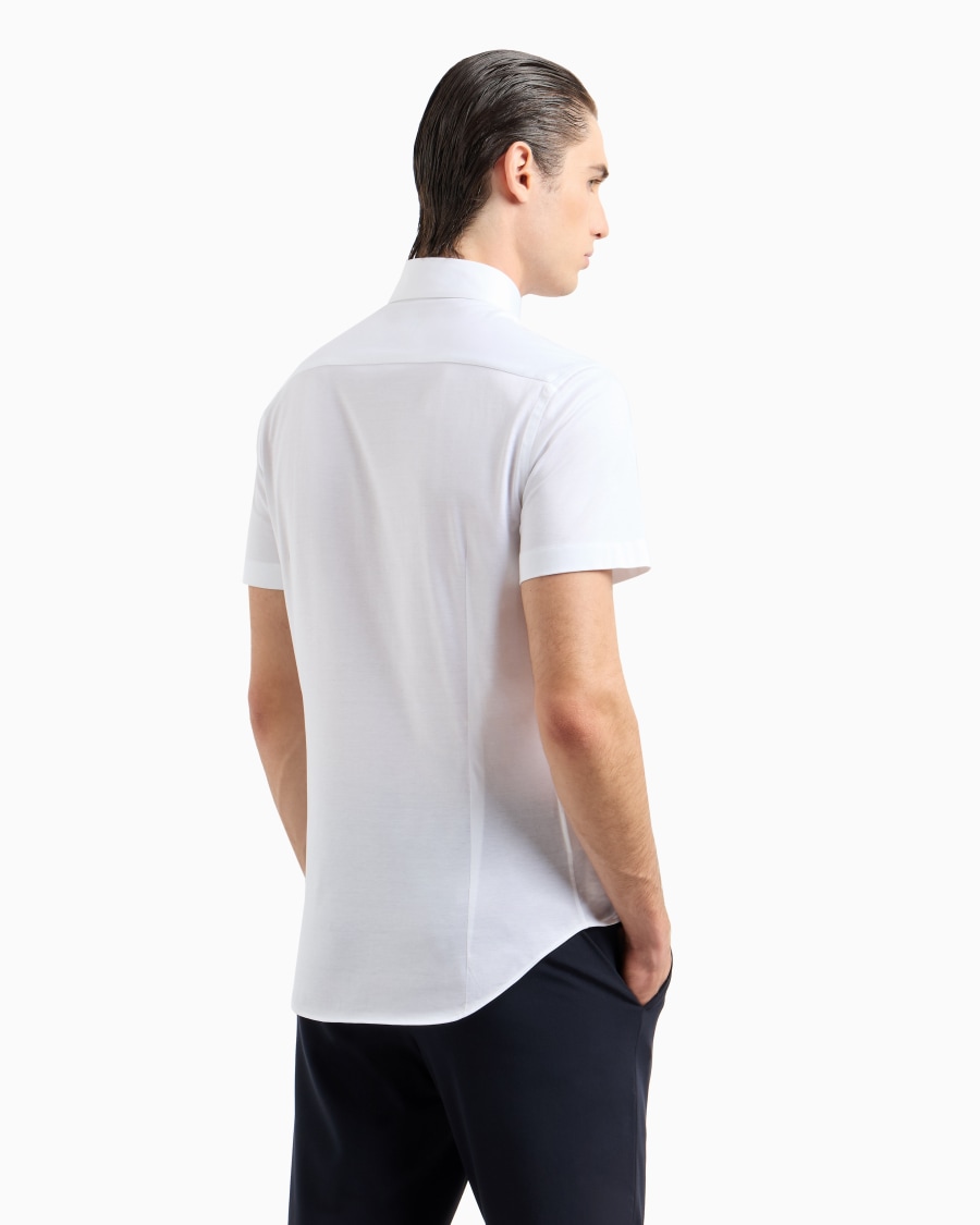 The world of armani CAMICIA A MANICHE CORTE IN JERSEY DI COTONE Sconto
