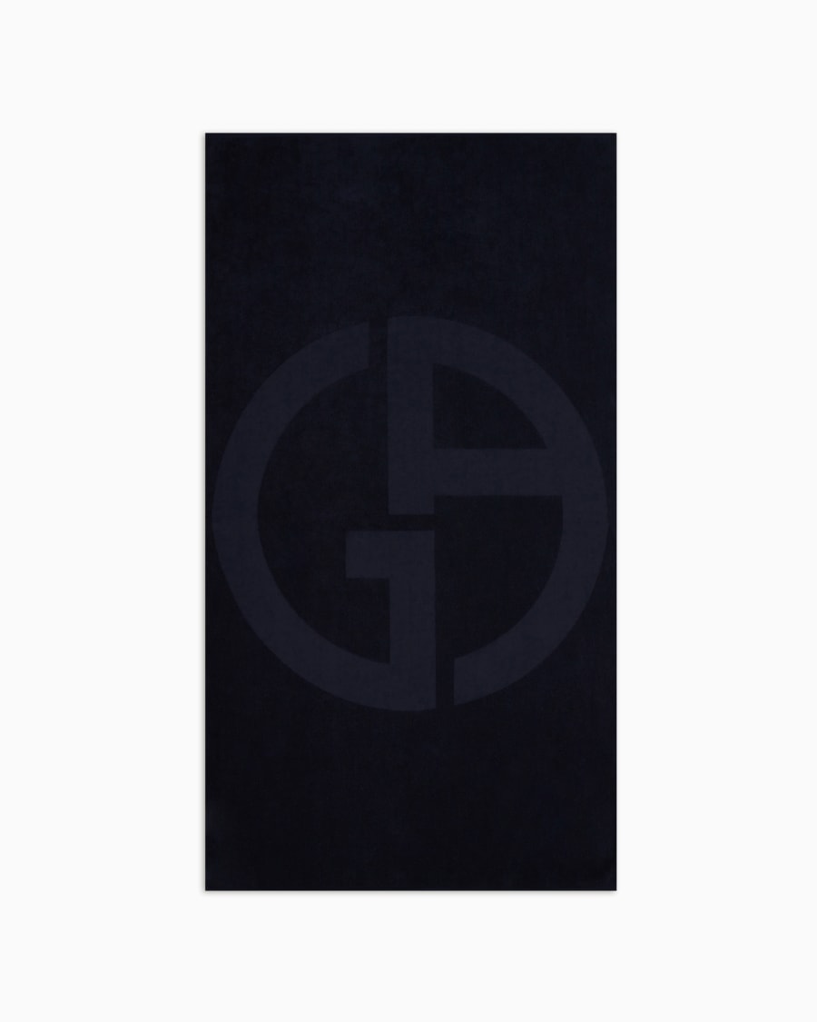 The world of armani TELO MARE IN COTONE CON LOGO JACQUARD Offerta