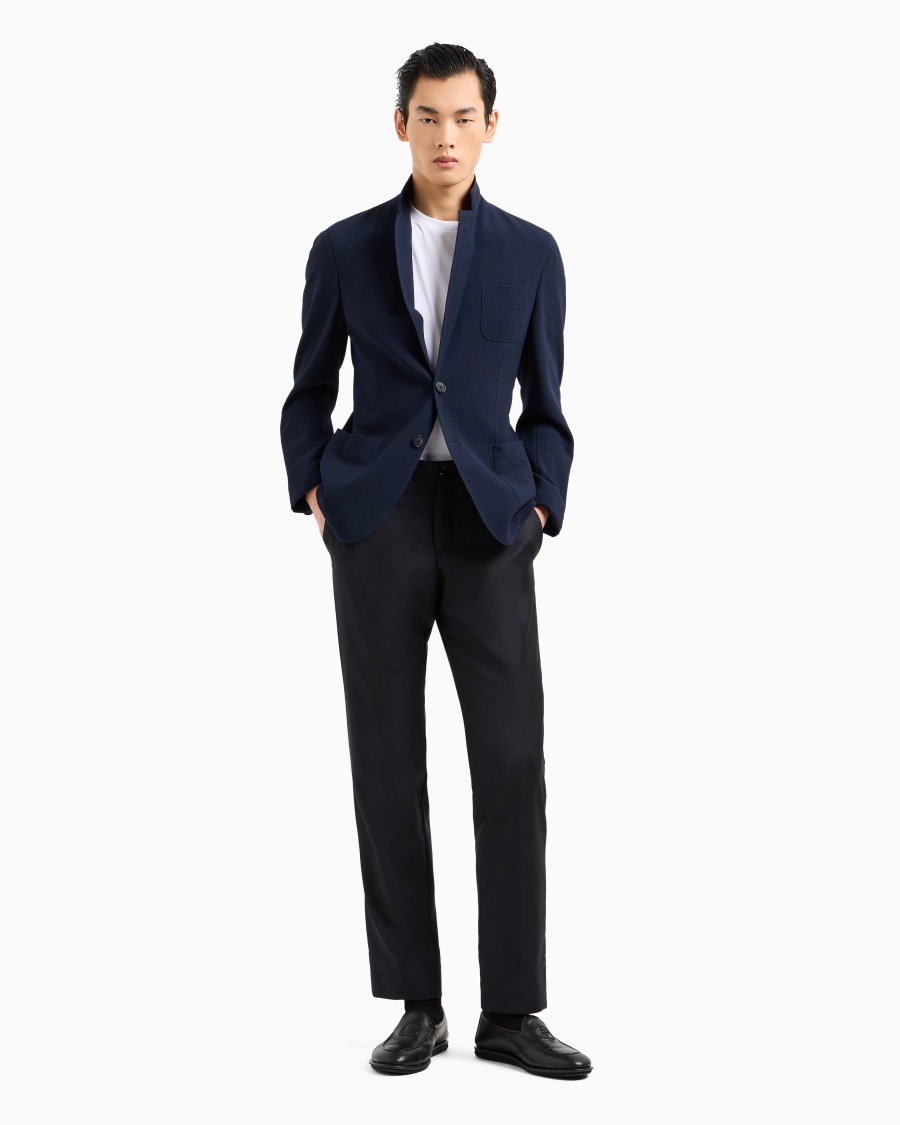 The world of armani T-SHIRT IN INTERLOCK DI COTONE CON LOGO RICAMATO Online