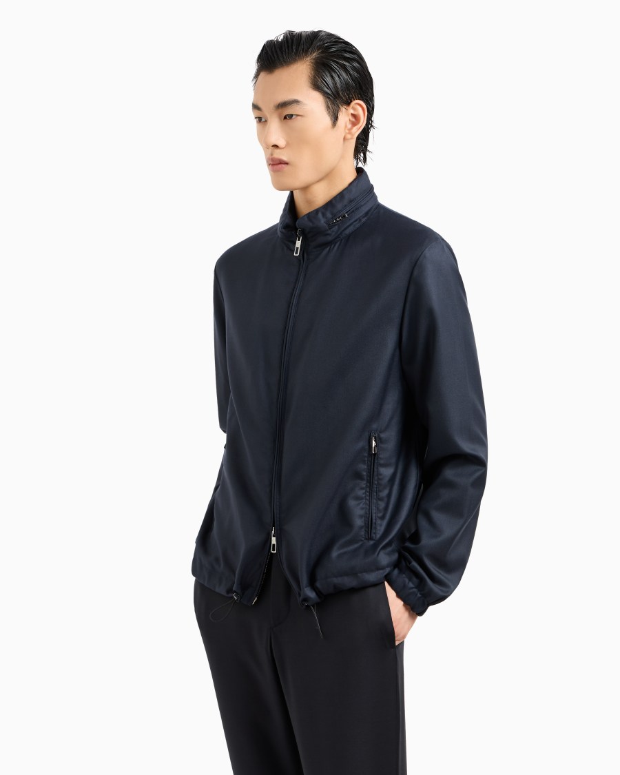 The world of armani BLOUSON ICON IN GABARDINE DI MISTO CASHMERE Offerte
